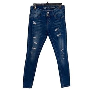 SUPRADENIM womens distressed jeans mid rise ankle length, size 3